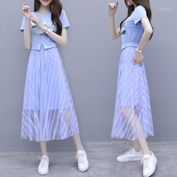 two piece dress 2 set 2021 summer women's cotton long t-shirt +mesh see through skirt sets young girls fashion streetwear suits1, White
two piece dress 2 set 2021 summer women's cotton long t-shirt +mesh see through skirt sets young girls fashion streetwear suits1, White