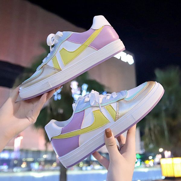 women vulcanized shoes young gilrs mixed color woman flat sneakers breathable spring autumn female lace up shoes casual footwear 201105, Black
women vulcanized shoes young gilrs mixed color woman flat sneakers breathable spring autumn female lace up shoes casual footwear 201105, Black