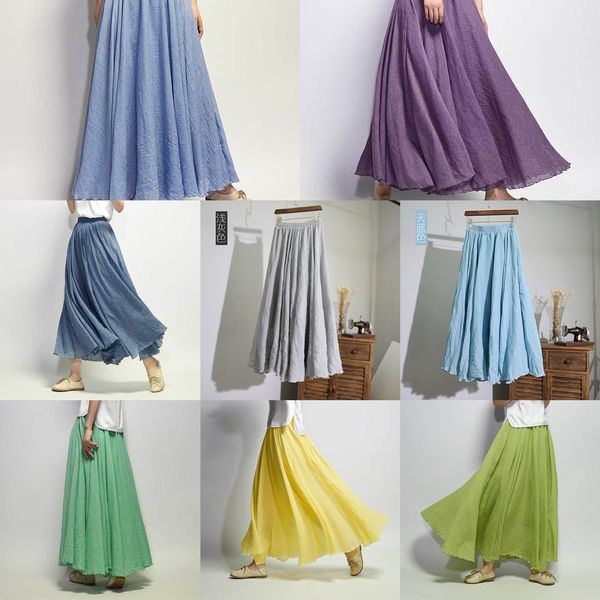 2020 women maxi cotton skirt long elastic waist pleated beach boho vintage summer faldas saia a line skirts q1209, Black
2020 women maxi cotton skirt long elastic waist pleated beach boho vintage summer faldas saia a line skirts q1209, Black
