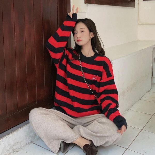2020 new fashion knitted crew neck striped contrast sweater women long sleeves korean down female winter leisure1, White;black
2020 new fashion knitted crew neck striped contrast sweater women long sleeves korean down female winter leisure1, White;black