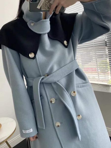 double-sided wool overcoat 2020 autumn winter new korean fashion women coat with belt long outerwear abrigos para mujer, Black
double-sided wool overcoat 2020 autumn winter new korean fashion women coat with belt long outerwear abrigos para mujer, Black