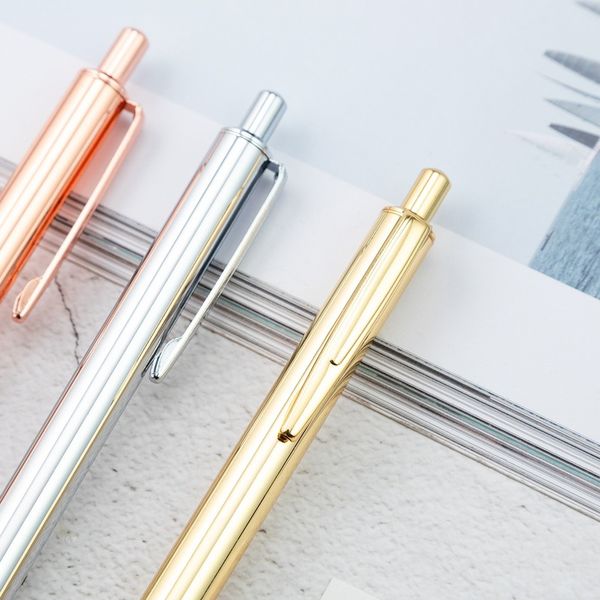 Office School Metal Ballpoint Pen Simple Solid Color Rose Gold Advertising Ball Pen 1.0mm Black Ink for Writing Office Supplies
Office School Metal Ballpoint Pen Simple Solid Color Rose Gold Advertising Ball Pen 1.0mm Black Ink for Writing Office Supplies