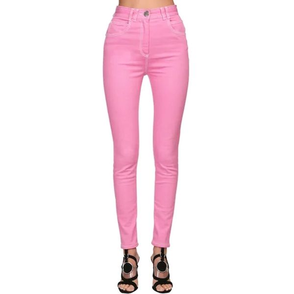 designer jeans women's stitching contrast pink denim jeans pants 201030, Blue
designer jeans women's stitching contrast pink denim jeans pants 201030, Blue