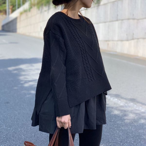 2021 new autumn long sleeve black women sweater korean fashionpullover harajuku oversized kniited female streetwear jumpers sb4t, White;black
2021 new autumn long sleeve black women sweater korean fashionpullover harajuku oversized kniited female streetwear jumpers sb4t, White;black