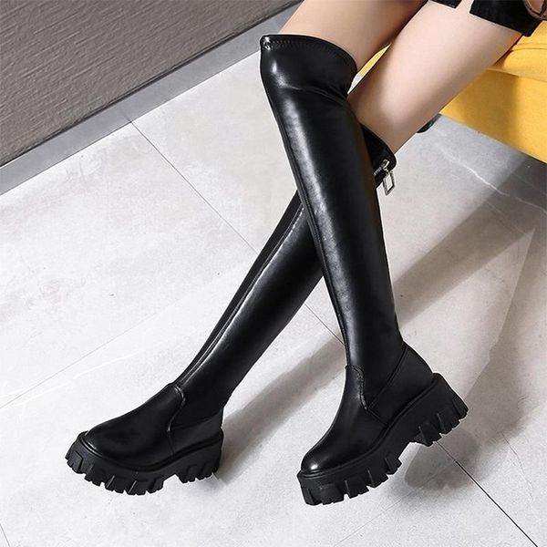 boots women winter knee high 2021 female pu leather flat platform cool zip women's footwear non-slip woman fashion shoes, Black
boots women winter knee high 2021 female pu leather flat platform cool zip women's footwear non-slip woman fashion shoes, Black