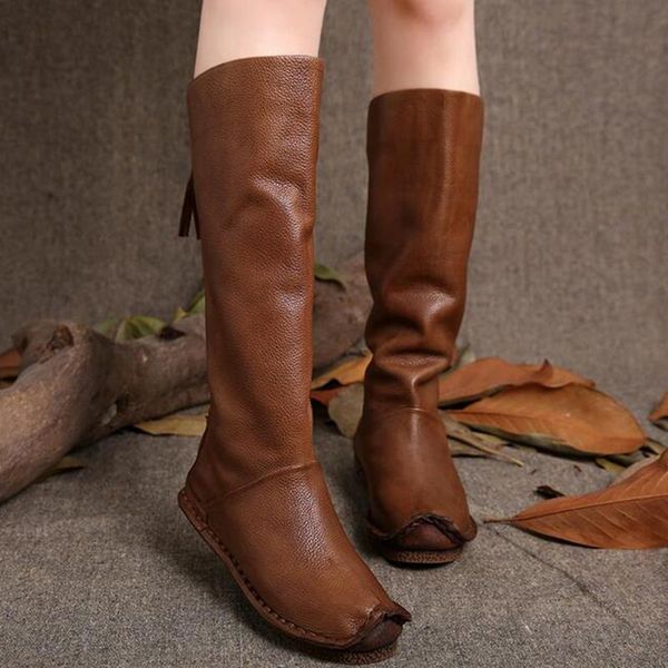 boots nice female winter vintage style women knee high genuine leather back zip handmade shoes botines mujer z2, Black
boots nice female winter vintage style women knee high genuine leather back zip handmade shoes botines mujer z2, Black