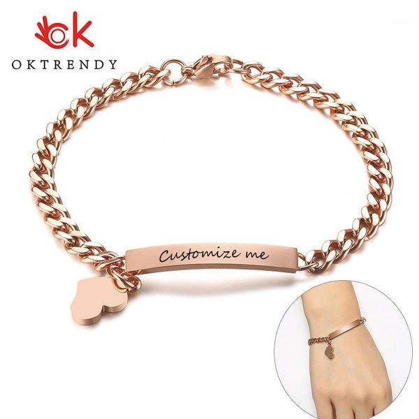 custom bracelets for women girl rose gold stainless steel elegant female jewels personalize gift for girlfriend1, Golden;silver
custom bracelets for women girl rose gold stainless steel elegant female jewels personalize gift for girlfriend1, Golden;silver
