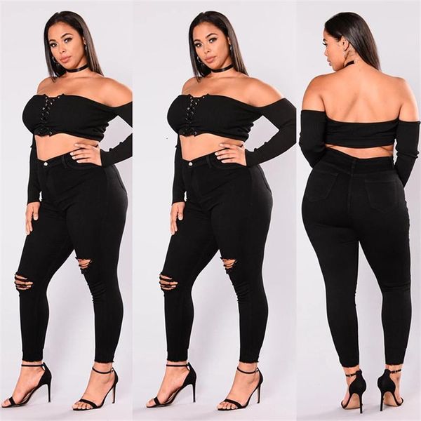 black plus size jeans for women fashion ripped high waist skinny jeans casual stretch denim pencil pants l-5xl drop shipping new, Black;white
black plus size jeans for women fashion ripped high waist skinny jeans casual stretch denim pencil pants l-5xl drop shipping new, Black;white