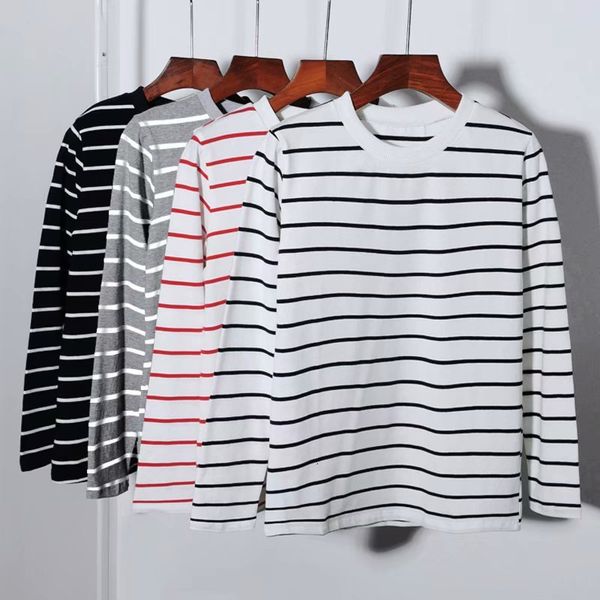 spring and autumn striped long sleeve men's korean fashion casual t-shirt student couple versatile sweater, White;black
spring and autumn striped long sleeve men's korean fashion casual t-shirt student couple versatile sweater, White;black