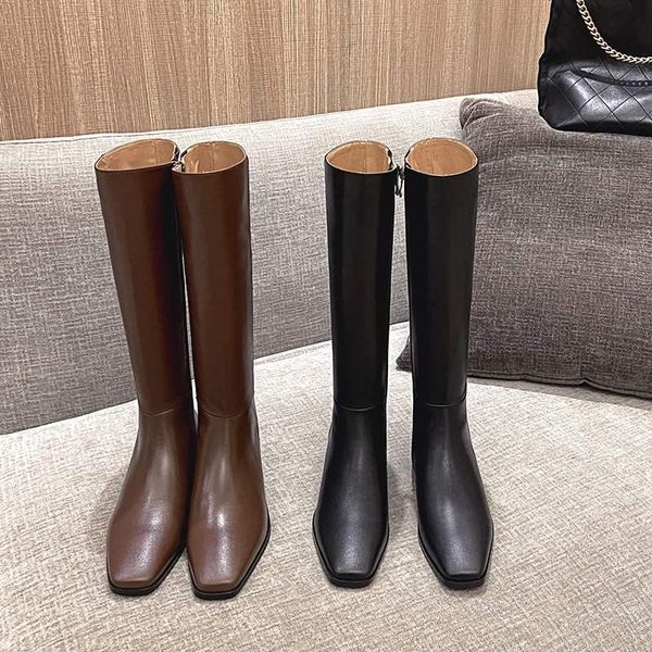 2021 new winter knee-high boots women's shoes cow leather square toe punk party riding boots bottes femme, Black
2021 new winter knee-high boots women's shoes cow leather square toe punk party riding boots bottes femme, Black
