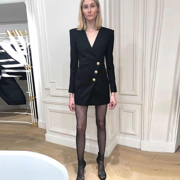 hight quality black blazer dress 2020 new woman full sleeves simple classic lion metal button v-neck tailored dress1, White;black
hight quality black blazer dress 2020 new woman full sleeves simple classic lion metal button v-neck tailored dress1, White;black