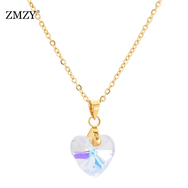 shining crystal ocean heart titanium steel gold color with link chain necklace woman party jewelry gifts, Silver
shining crystal ocean heart titanium steel gold color with link chain necklace woman party jewelry gifts, Silver