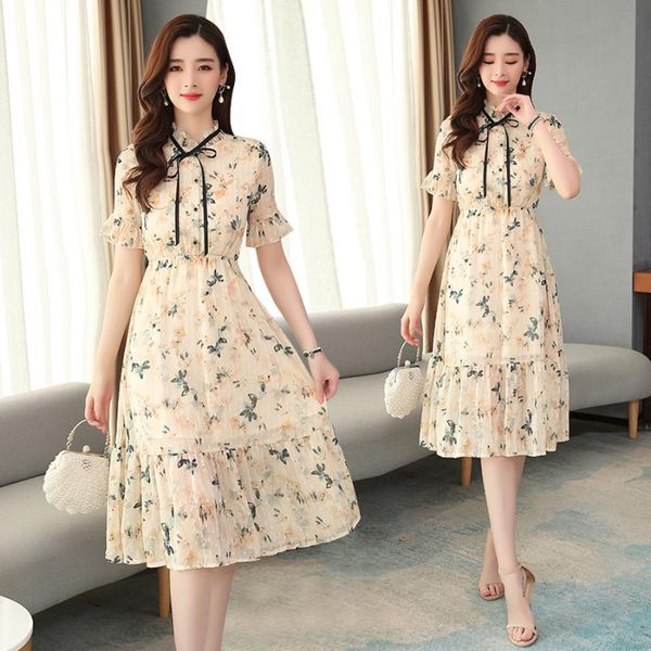 casual dresses 2021 vintage floral chiffon sweet midi dress spring summer plus size print runway elegant women bodycon party vestidos, Black;gray
casual dresses 2021 vintage floral chiffon sweet midi dress spring summer plus size print runway elegant women bodycon party vestidos, Black;gray
