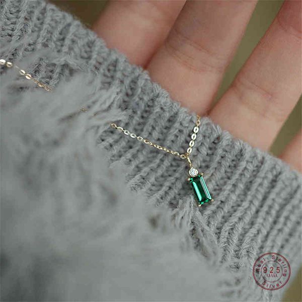 925 sterling silver european simple square green crystal pendant clavicle chain necklace women classic plating 14k gold jewelry
925 sterling silver european simple square green crystal pendant clavicle chain necklace women classic plating 14k gold jewelry