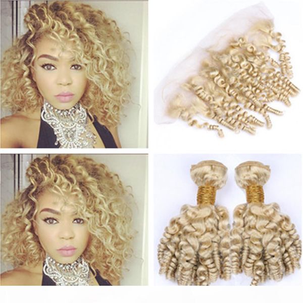 blonde aunty funmi brazilian human hair bundles 2pcs and frontal #613 bleach blonde funmi curly hair weave wefts with 13x4 lace frontal, Black
blonde aunty funmi brazilian human hair bundles 2pcs and frontal #613 bleach blonde funmi curly hair weave wefts with 13x4 lace frontal, Black