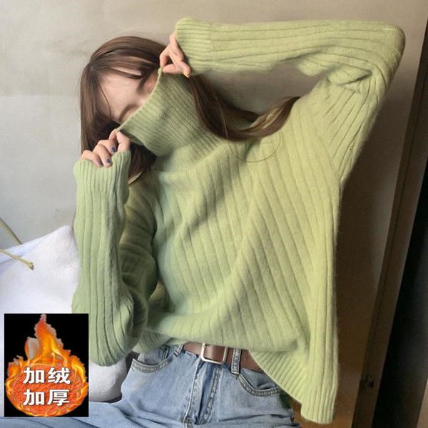 2021 in addition to velvet fall and winter new lazy pit joker wear thin, high-necked nightgown bye5, White;black 
2021 in addition to velvet fall and winter new lazy pit joker wear thin, high-necked nightgown bye5, White;black