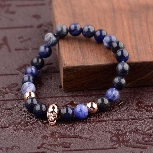 8mm fashion dead bracelet natural stone lapis lazuli beaded gold color skull alloy decoration bracelet 2020 jewelry gift, Black
8mm fashion dead bracelet natural stone lapis lazuli beaded gold color skull alloy decoration bracelet 2020 jewelry gift, Black