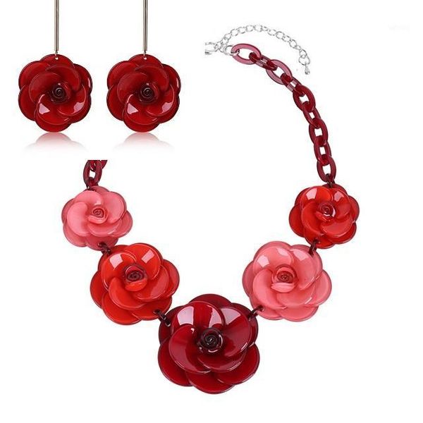 fashion acrylic jewelry women retro big acrylic rose flowers ornament personality necklace earring set for femme christmas gift1, Silver
fashion acrylic jewelry women retro big acrylic rose flowers ornament personality necklace earring set for femme christmas gift1, Silver