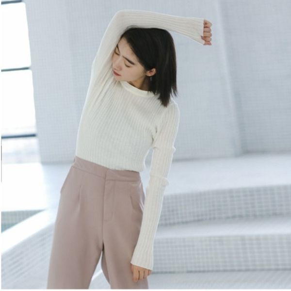 cyfnl 2020 autumn bar korean version of simple knit basic round neck t-shirt pit winter elastic tight temperament solid color t-shirt women, White;black
cyfnl 2020 autumn bar korean version of simple knit basic round neck t-shirt pit winter elastic tight temperament solid color t-shirt women, White;black
