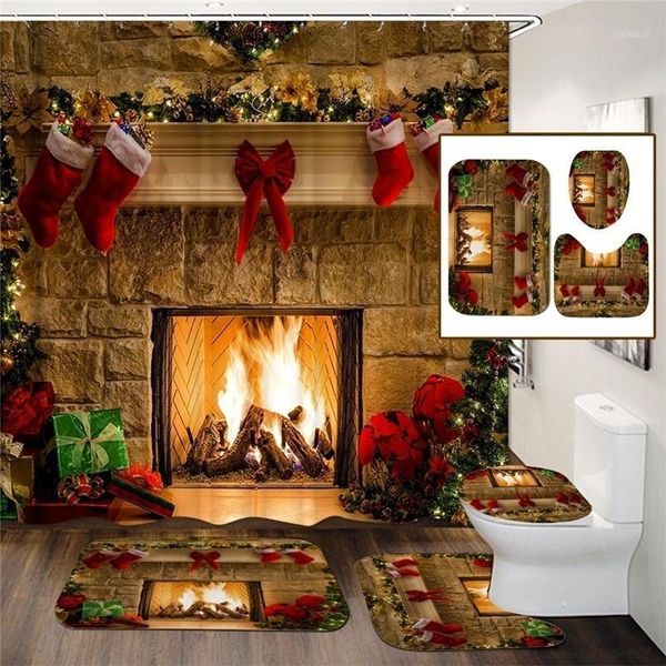 christmas decoration fireplace pattern bathroom set waterproof shower curtain non-slip mats bath carpets toilet seat cover 20211
christmas decoration fireplace pattern bathroom set waterproof shower curtain non-slip mats bath carpets toilet seat cover 20211