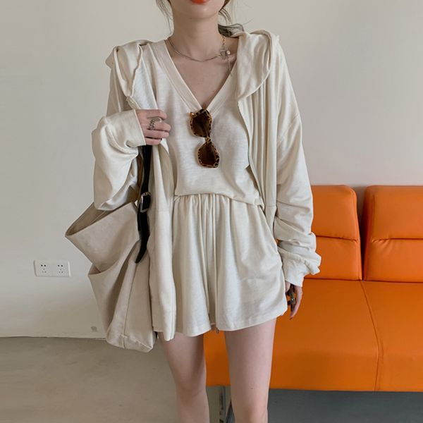 2021 new summer tracksuits womens two peices t-shirts hooded thin sweatshirt + elastic waist short casual set rlxv, White
2021 new summer tracksuits womens two peices t-shirts hooded thin sweatshirt + elastic waist short casual set rlxv, White