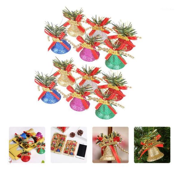 12 pcs christmas hanging decoration plastic jingle bells xmas tree hangings1