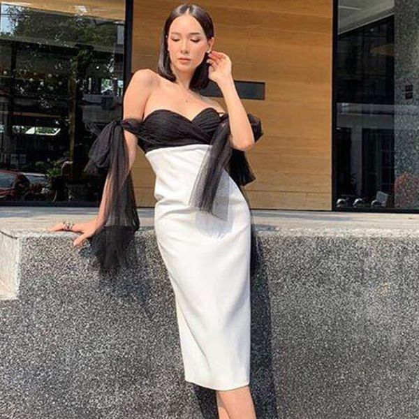 2020 new ladies no black and white straps mid-length bandage designer fashion excellent party dress ytsz, Black;gray
2020 new ladies no black and white straps mid-length bandage designer fashion excellent party dress ytsz, Black;gray