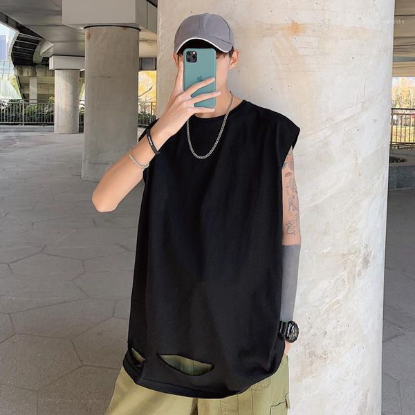 vest t-shirt version of the trend of simple back color hole brand t-shirt sleeveless t summer men1, White;black
vest t-shirt version of the trend of simple back color hole brand t-shirt sleeveless t summer men1, White;black