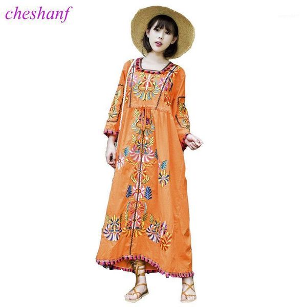 new women vintage ethnic flower embroidered cotton tunic long dress hippie boho people loose mexican dress1, Black;gray
new women vintage ethnic flower embroidered cotton tunic long dress hippie boho people loose mexican dress1, Black;gray