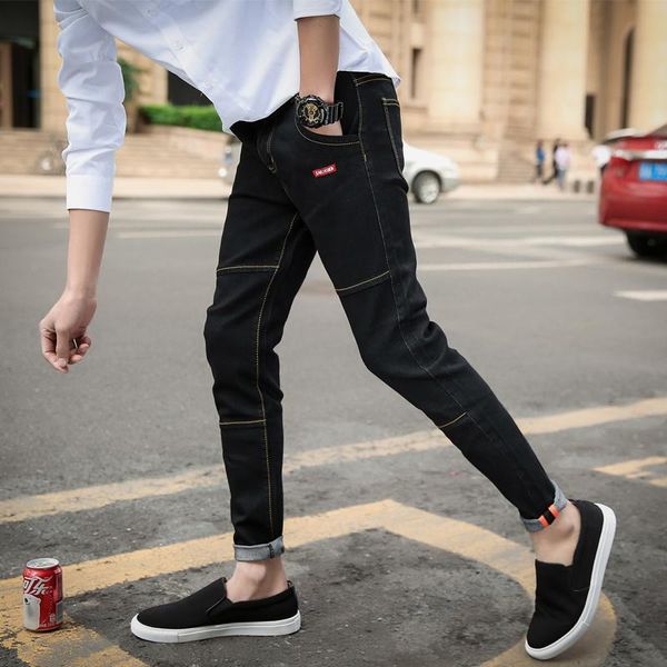 2020 jeans men cotton straight pencil pants slim washed classic black stiped over size trousers casual modis denim men jeans, Blue
2020 jeans men cotton straight pencil pants slim washed classic black stiped over size trousers casual modis denim men jeans, Blue