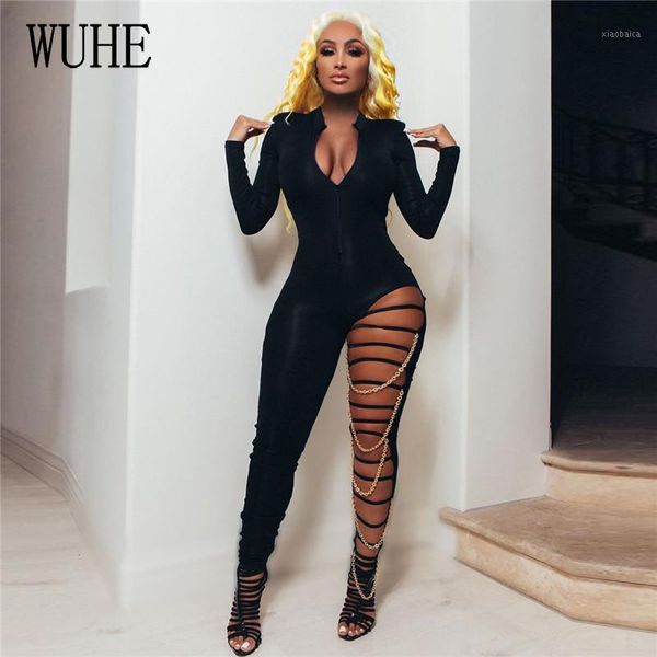 wuhe cut out chain black jumpsuits for women v neck hollow out bandage party night club playsuit one piece overalls1, Black;white
wuhe cut out chain black jumpsuits for women v neck hollow out bandage party night club playsuit one piece overalls1, Black;white