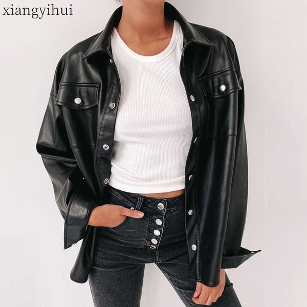 motorcycle faux leather shirt women fashion metal single-breasted pu leather shirt woman autumn winter long sleeve shirts 201126, White
motorcycle faux leather shirt women fashion metal single-breasted pu leather shirt woman autumn winter long sleeve shirts 201126, White