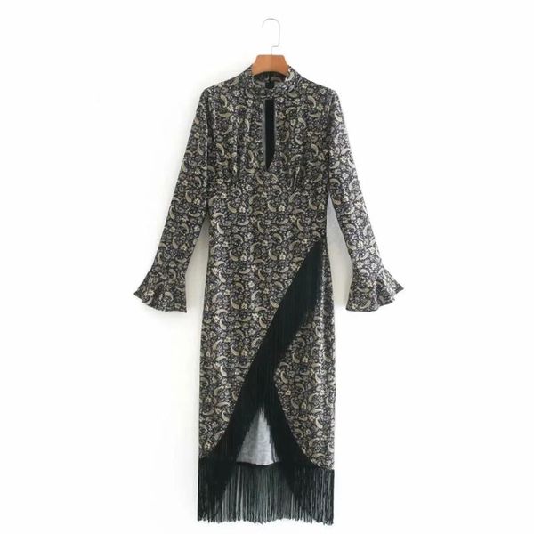 women paisley printing tassels decoration midi dress vintage femme long sleeve loose clothes casual vestido d6609, Black;gray
women paisley printing tassels decoration midi dress vintage femme long sleeve loose clothes casual vestido d6609, Black;gray