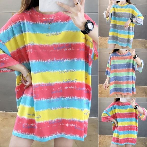 sweet rainbow stripe print women summer t-shirt casual short sleeve women clothes fashion tee shirt student cothing, White
sweet rainbow stripe print women summer t-shirt casual short sleeve women clothes fashion tee shirt student cothing, White