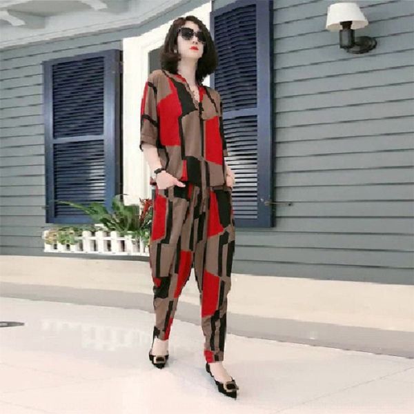 dneed summer new european meat large size women's pants harem pants suit loose fashion hiding slimming two-piece suit fashionable knlnu, Gray
dneed summer new european meat large size women's pants harem pants suit loose fashion hiding slimming two-piece suit fashionable knlnu, Gray
