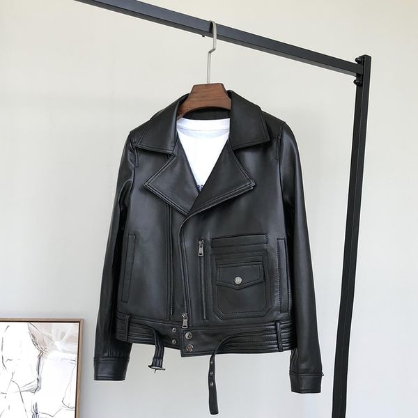 lautaro light black faux leather biker jacket women long sleeve autumn plus size clothing for women short soft motorcycle jacket 201030
lautaro light black faux leather biker jacket women long sleeve autumn plus size clothing for women short soft motorcycle jacket 201030
