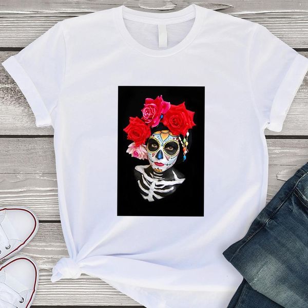 new sell day of the dead clothing women t-shirt aesthetic print punk short sleeve fashion versatile streetwear tshirt, White
new sell day of the dead clothing women t-shirt aesthetic print punk short sleeve fashion versatile streetwear tshirt, White