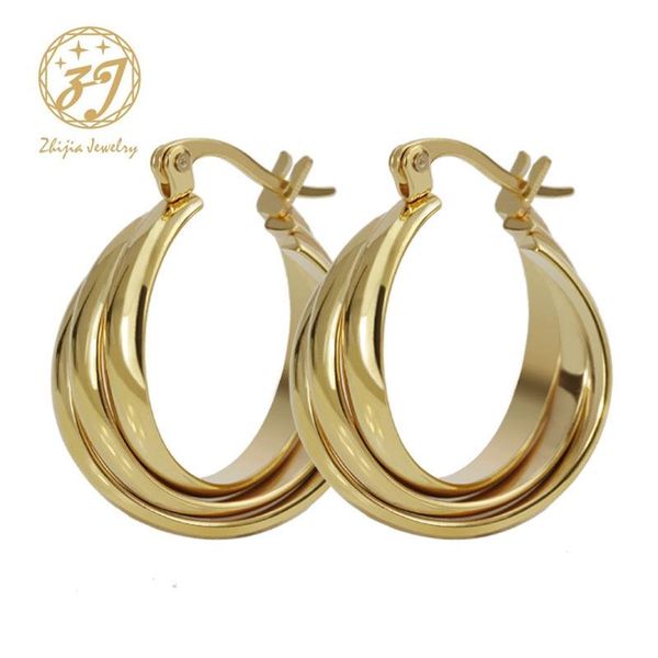 hoop & huggie zhijia fashion big circle punk 316lstainless steel earrings twisted gold color for women party wholesale quality, Golden;silver
hoop & huggie zhijia fashion big circle punk 316lstainless steel earrings twisted gold color for women party wholesale quality, Golden;silver