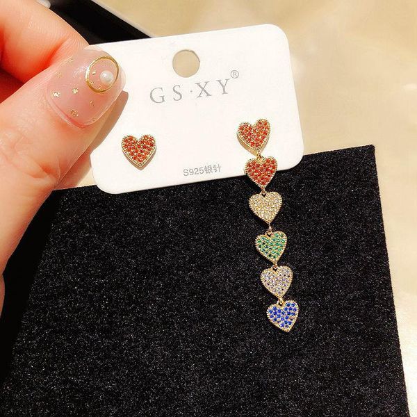 migga colorful cz crystal heart earrings for women gold color micro paved cubic zircon drop earrings jewelry, Silver
migga colorful cz crystal heart earrings for women gold color micro paved cubic zircon drop earrings jewelry, Silver