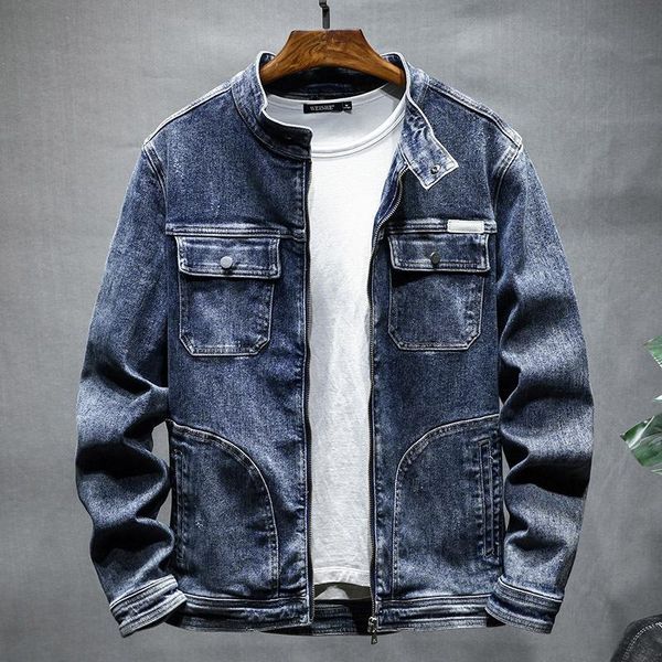 2021 men's autumn denim jacket youth stand-up collar loose all-match casual stretch denim jacket, Black;brown
2021 men's autumn denim jacket youth stand-up collar loose all-match casual stretch denim jacket, Black;brown