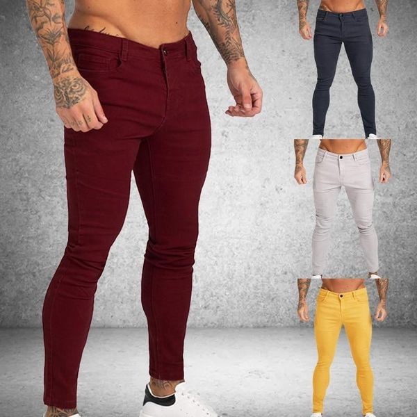 men's jeans 2021 stretch skinny solid 4 color casual slim fit denim trouser men yellow red gray pants male trousers, Blue
men's jeans 2021 stretch skinny solid 4 color casual slim fit denim trouser men yellow red gray pants male trousers, Blue