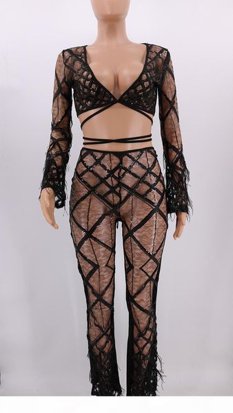 luxury clothes lace and sequin two piece sets with feather women two piece outfits designer clubwear for women, White
luxury clothes lace and sequin two piece sets with feather women two piece outfits designer clubwear for women, White