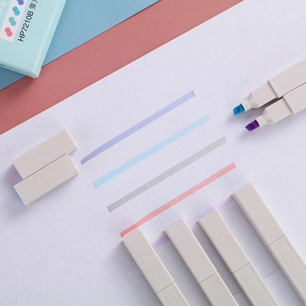 6pcs super soft highlighter marker pens set water based ink morandi pastel color 667f1, Black;red
6pcs super soft highlighter marker pens set water based ink morandi pastel color 667f1, Black;red