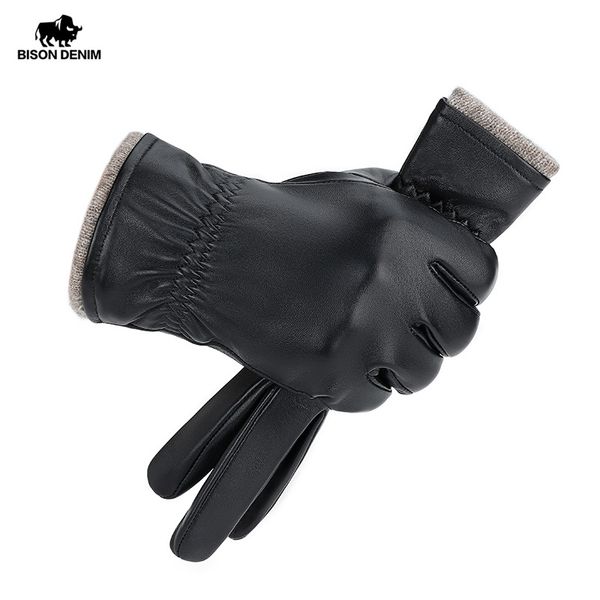bison denim genuine sheepskin winter thicken touch screen men' windproof waterproof leather gloves s056, Blue;gray 
bison denim genuine sheepskin winter thicken touch screen men' windproof waterproof leather gloves s056, Blue;gray