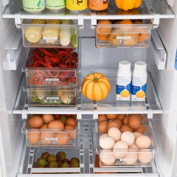 kitchen drawer type crisper rack plastic box rectangular transparent storag bottom non-slip strip design
kitchen drawer type crisper rack plastic box rectangular transparent storag bottom non-slip strip design