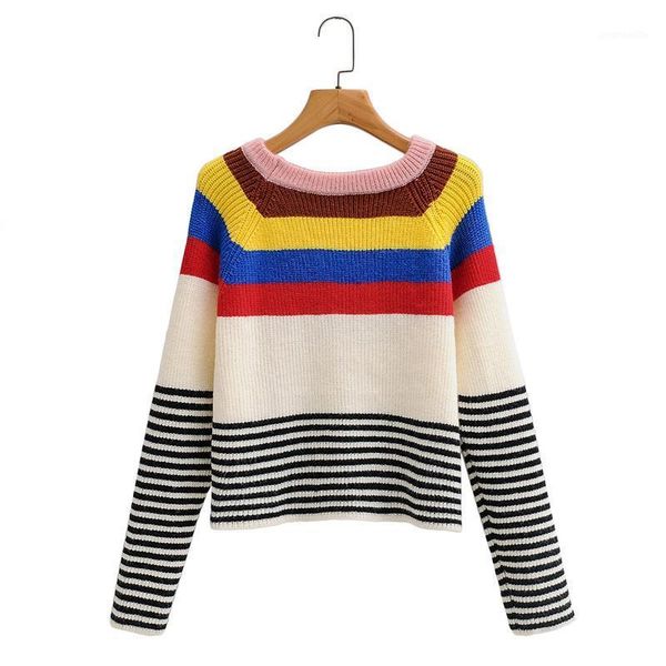 women's fashion high waist pullover chic female sweater color striped long-sleeved sweater korean version haraj1, White;black
women's fashion high waist pullover chic female sweater color striped long-sleeved sweater korean version haraj1, White;black