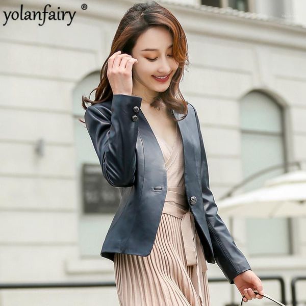 women's genuine leather jacket 2020 spring autumn sheepskin coat for women casual leather blazer korean veste femme z91758 kj1, Black
women's genuine leather jacket 2020 spring autumn sheepskin coat for women casual leather blazer korean veste femme z91758 kj1, Black