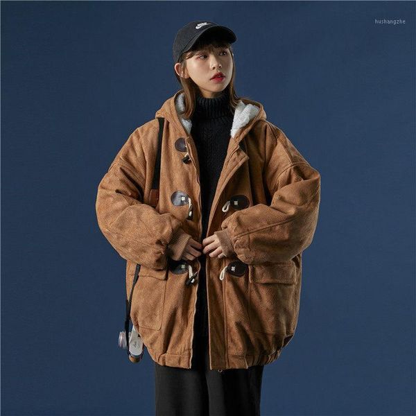 japanese streetwear harajuku vintage oversize cotton jacket female horn buckle padded parka retro winter thick coat hooded y5581, Black
japanese streetwear harajuku vintage oversize cotton jacket female horn buckle padded parka retro winter thick coat hooded y5581, Black