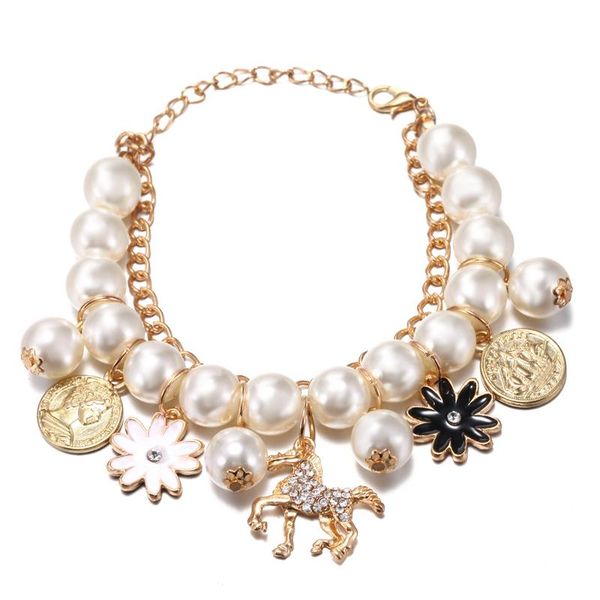 charm bracelets korean multilayer pearl beaded crystal horse flower bangles for women fashion jewelry pulsera mujer, Golden;silver
charm bracelets korean multilayer pearl beaded crystal horse flower bangles for women fashion jewelry pulsera mujer, Golden;silver