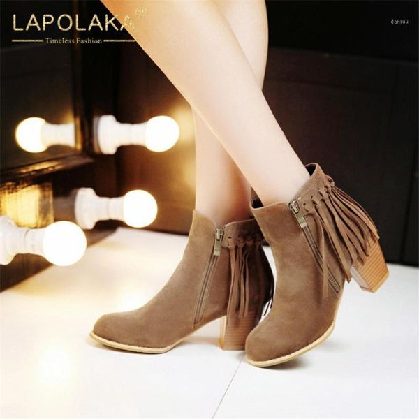 boots lapolaka 2021 design concise elegant ankle women shoes zipper fringe chunky high heels spring ladies boots1, Black
boots lapolaka 2021 design concise elegant ankle women shoes zipper fringe chunky high heels spring ladies boots1, Black